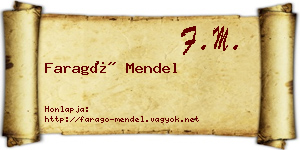 Faragó Mendel névjegykártya