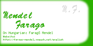 mendel farago business card