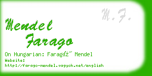 mendel farago business card